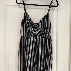 Wild Fable Black and White Striped Romper, Size M